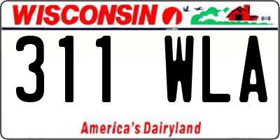 WI license plate 311WLA