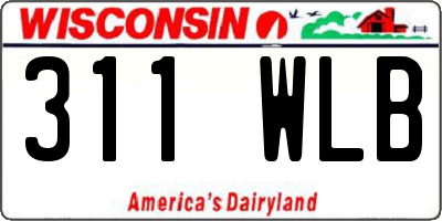WI license plate 311WLB