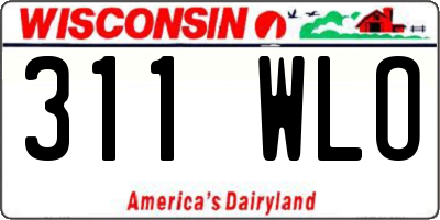 WI license plate 311WLO