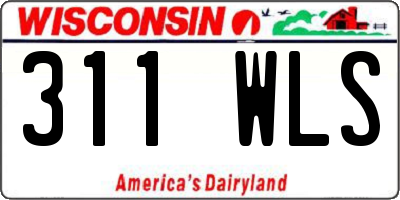 WI license plate 311WLS