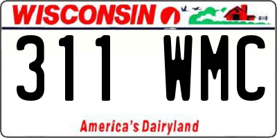 WI license plate 311WMC