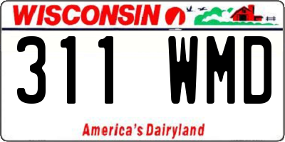 WI license plate 311WMD