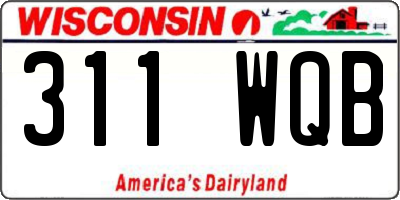 WI license plate 311WQB