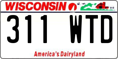 WI license plate 311WTD