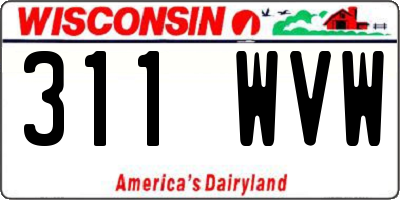 WI license plate 311WVW