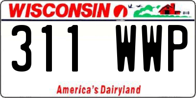 WI license plate 311WWP