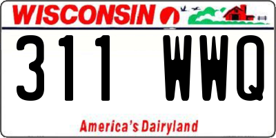 WI license plate 311WWQ