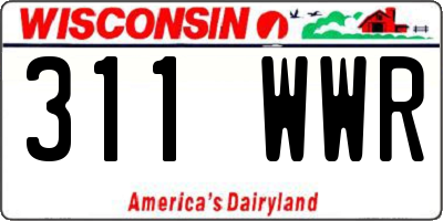WI license plate 311WWR