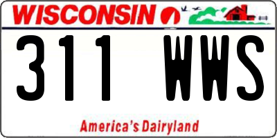 WI license plate 311WWS