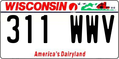 WI license plate 311WWV