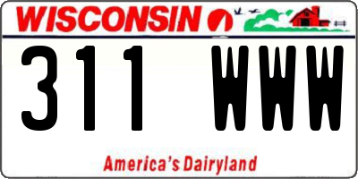 WI license plate 311WWW
