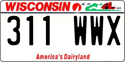 WI license plate 311WWX