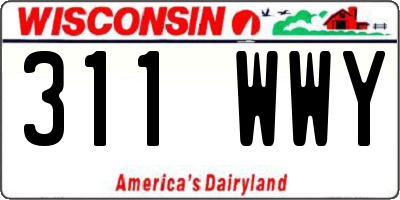 WI license plate 311WWY
