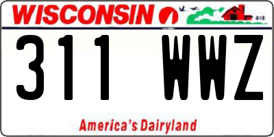 WI license plate 311WWZ