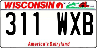 WI license plate 311WXB