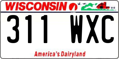 WI license plate 311WXC