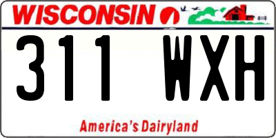 WI license plate 311WXH