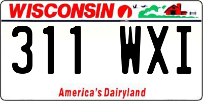 WI license plate 311WXI