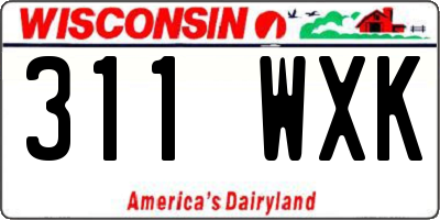 WI license plate 311WXK
