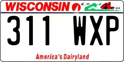 WI license plate 311WXP