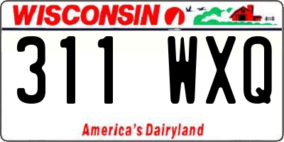 WI license plate 311WXQ