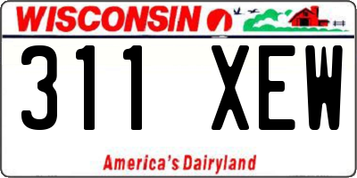 WI license plate 311XEW