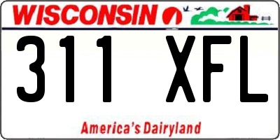 WI license plate 311XFL