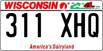 WI license plate 311XHQ