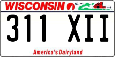 WI license plate 311XII