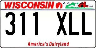 WI license plate 311XLL