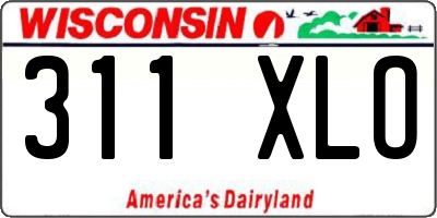 WI license plate 311XLO