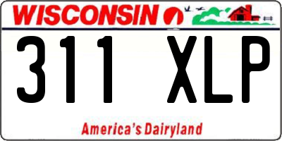 WI license plate 311XLP