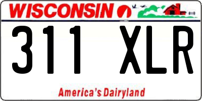 WI license plate 311XLR