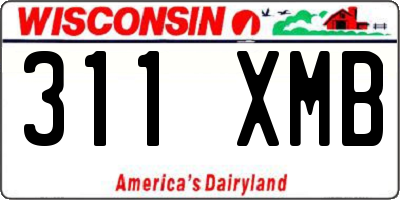 WI license plate 311XMB