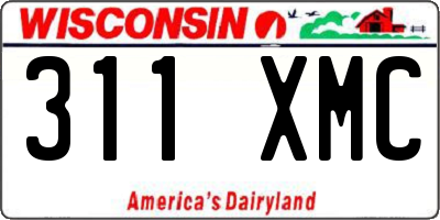 WI license plate 311XMC