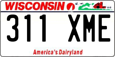 WI license plate 311XME