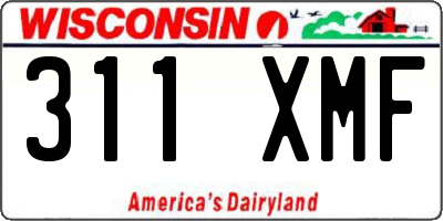 WI license plate 311XMF