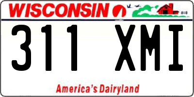 WI license plate 311XMI