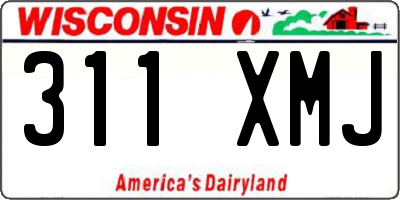 WI license plate 311XMJ