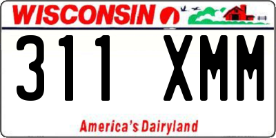WI license plate 311XMM