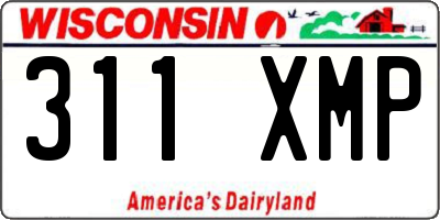 WI license plate 311XMP