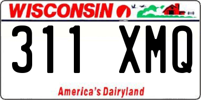WI license plate 311XMQ