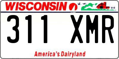 WI license plate 311XMR