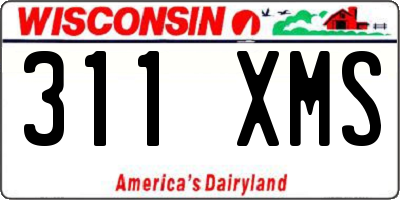 WI license plate 311XMS