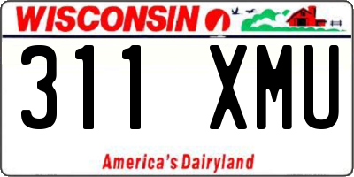 WI license plate 311XMU