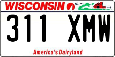 WI license plate 311XMW