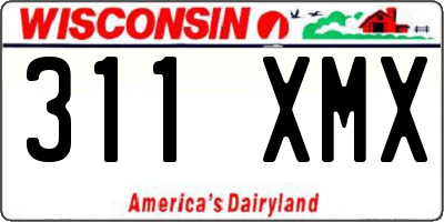 WI license plate 311XMX