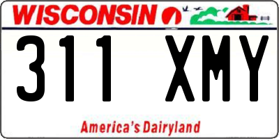 WI license plate 311XMY