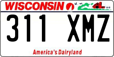 WI license plate 311XMZ