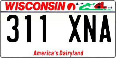 WI license plate 311XNA